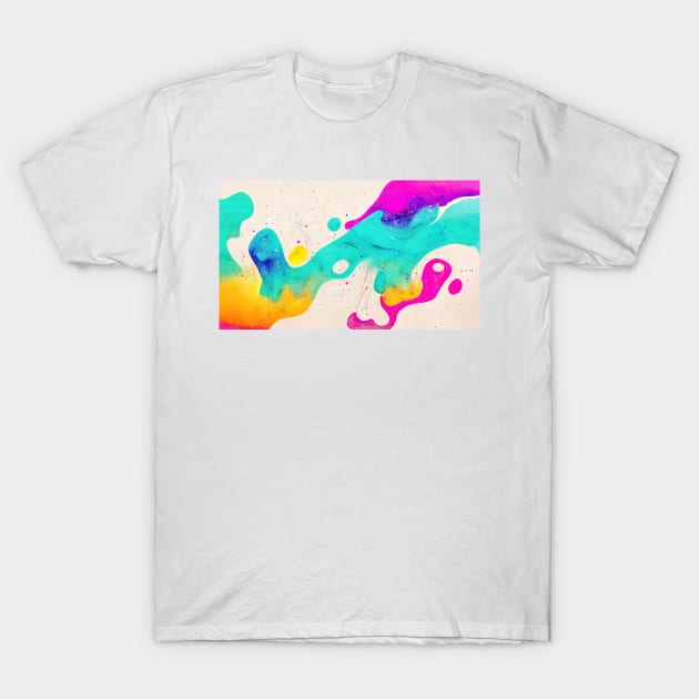 Modern Contemporary Abstract Watercolor Colorful Multicolored Cosmic Splash Galaxy T-Shirt by AlexandrAIart